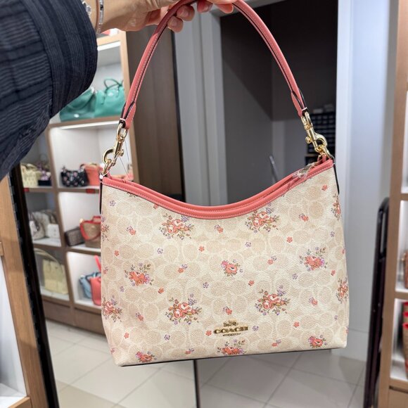Coach Laurel Shoulder Bag In Signature Canvas With Floral Print  CAL36 - Picture 1 of 9